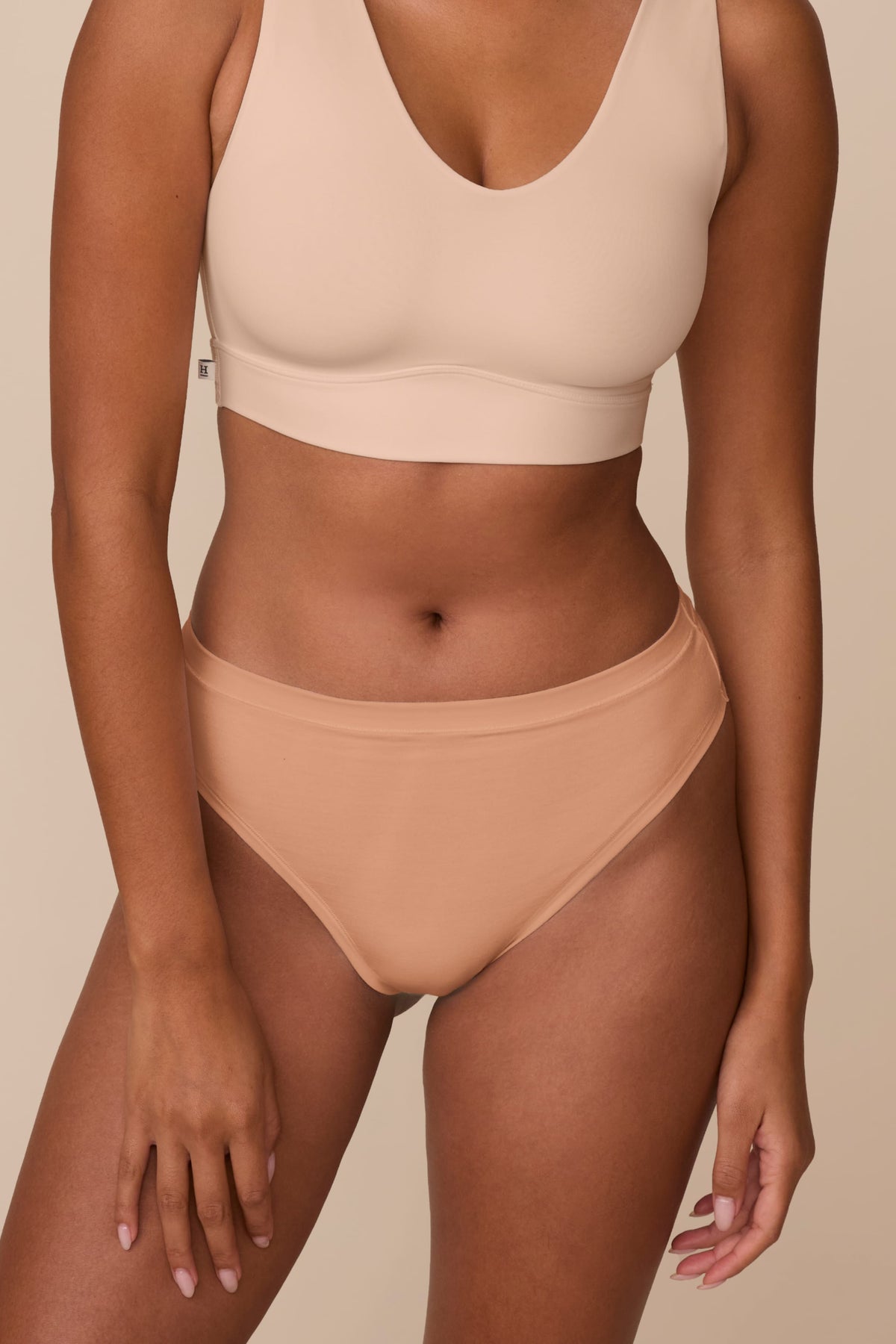 Cloud Cotton Highwaist Thong - Dune