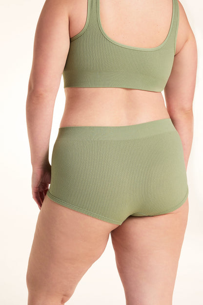 Ribbed Seamless Boyshort - Dill