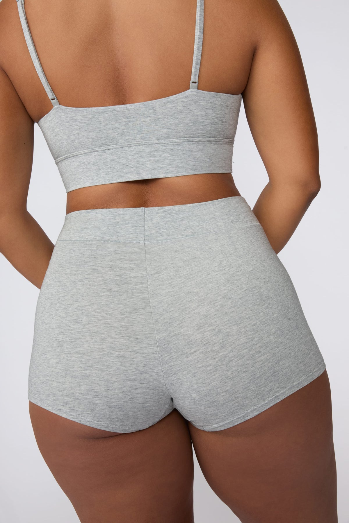 Cloud Cotton Highwaist Boyshort - Heather Grey