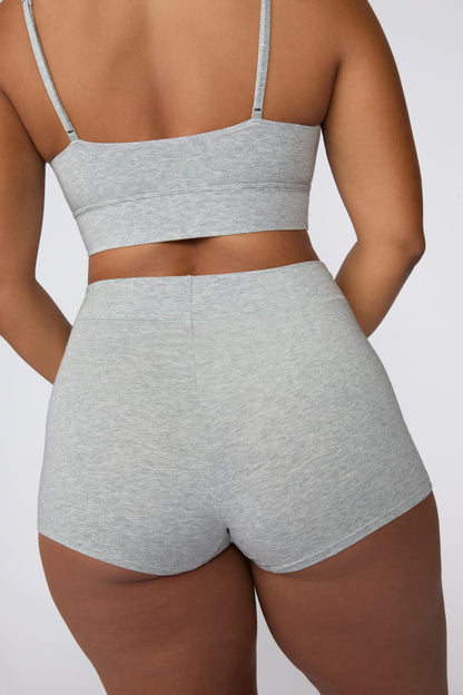 Cloud Cotton Highwaist Boyshort - Heather Grey