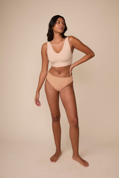 Cloud Cotton Highwaist Thong - Dune