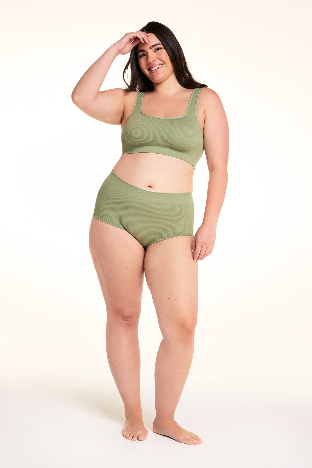 Ribbed Seamless Boyshort - Dill