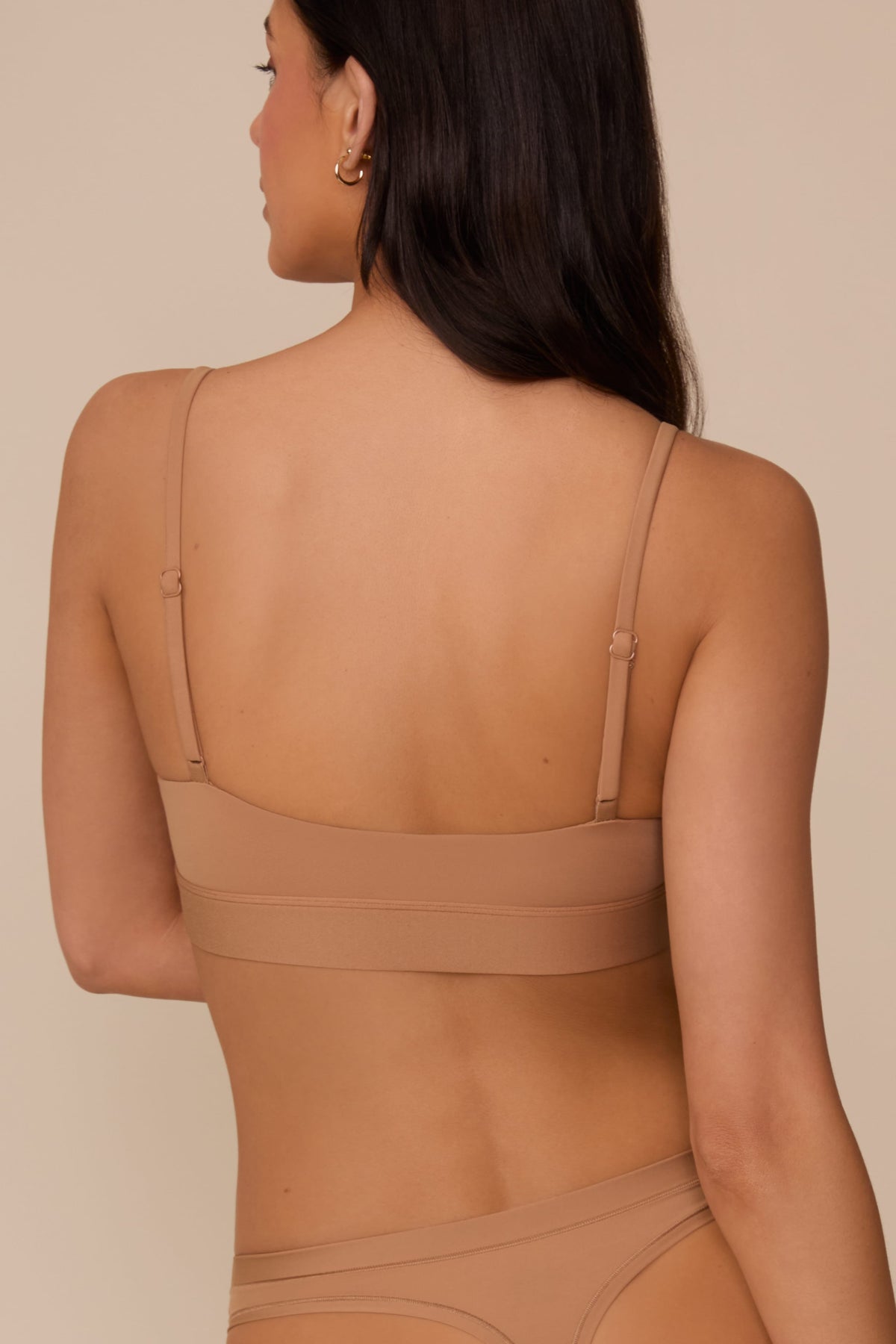 Bliss Scoop Thin Strap Bralette - Tan