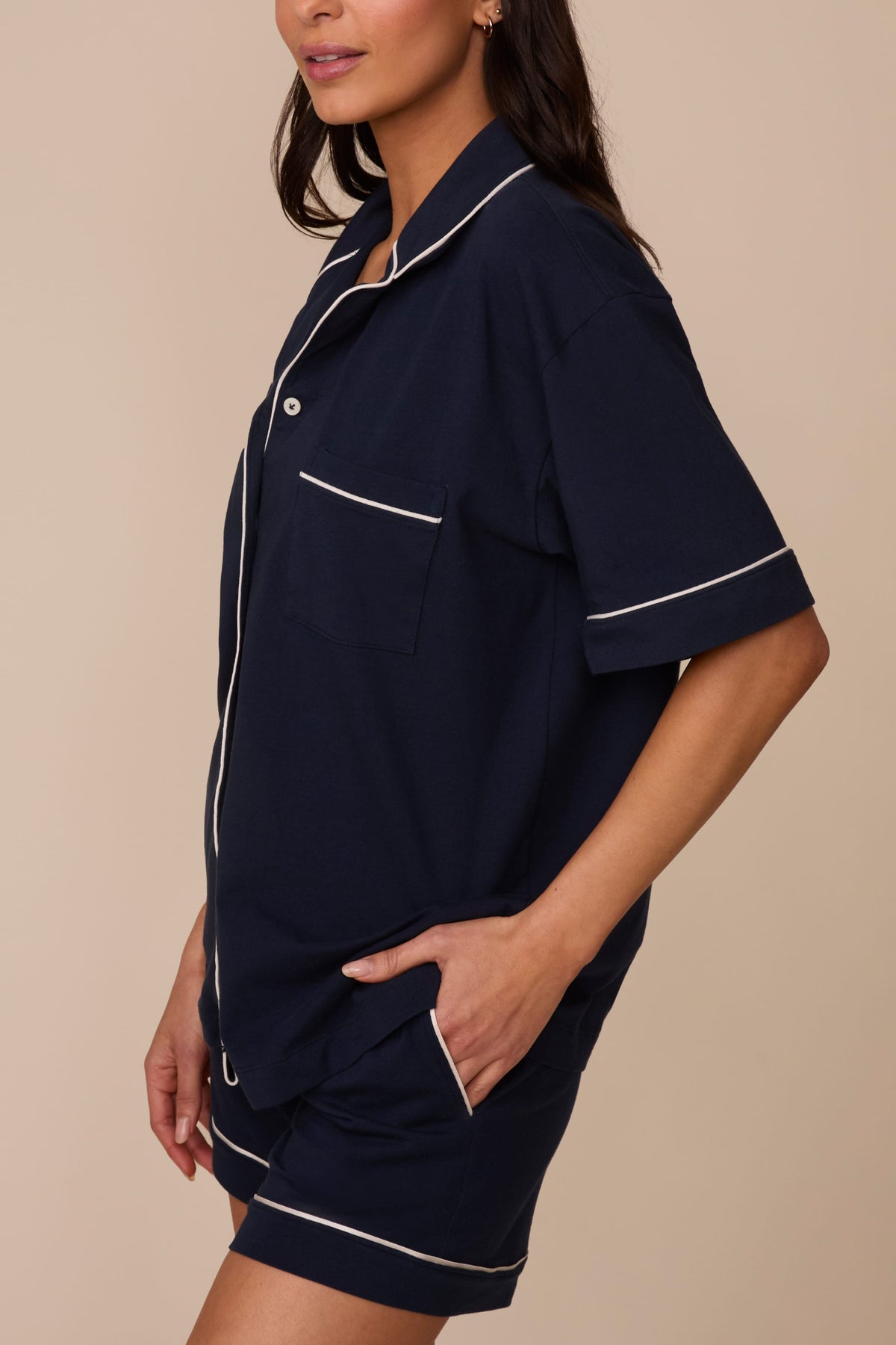 Perfect Pima Pajama Shirt - Navy