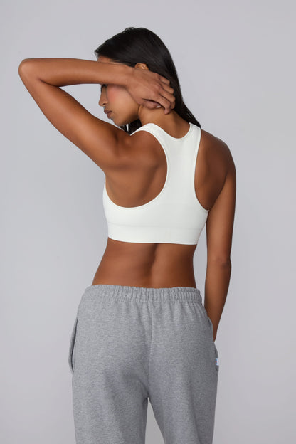 Seamless Racerback Sports Bra - White
