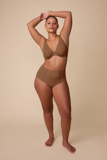 Base Unlined Bra - Brown