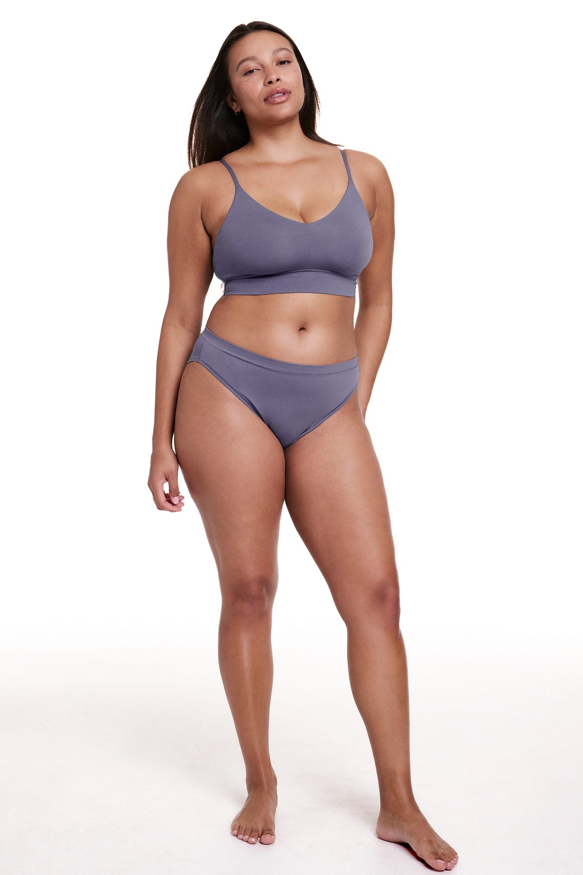 Cloud Cotton French Cut Brief - Slate