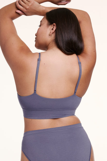 Cloud Cotton Triangle Bralette - Slate