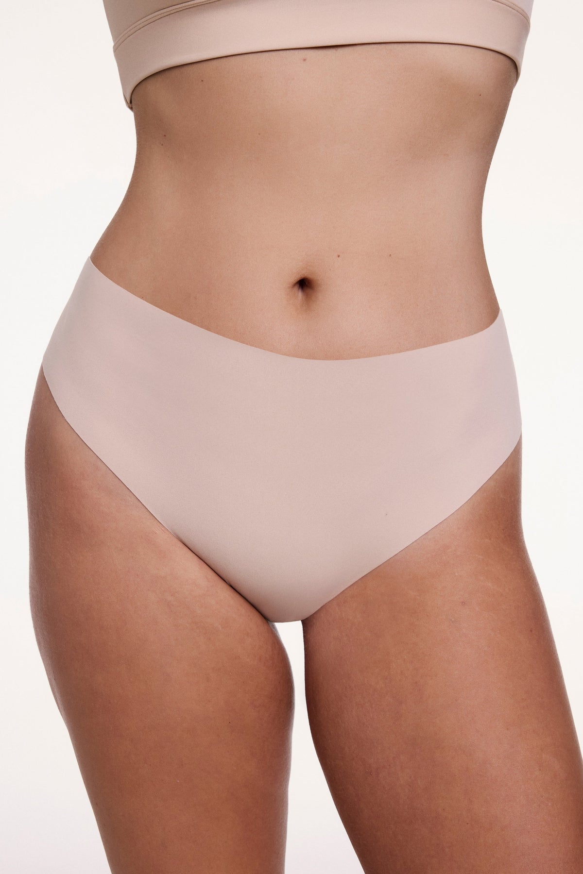 Invisible No Show Highwaist Thong - Beige