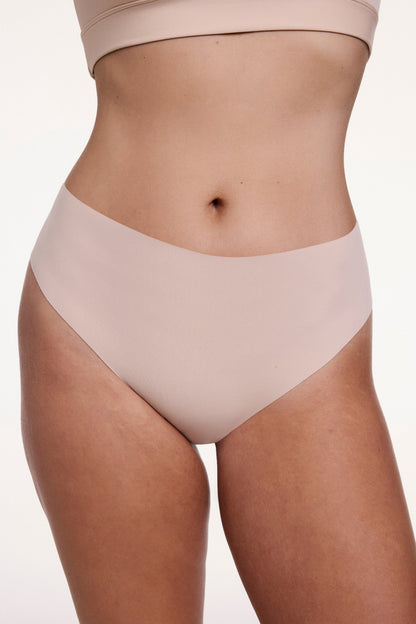 Invisible No Show Highwaist Thong - Beige