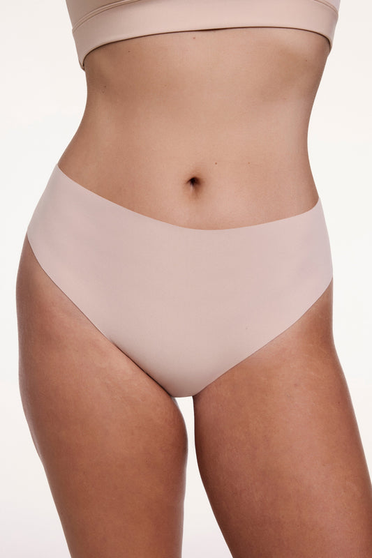 Invisible No Show Highwaist Thong - Beige