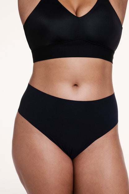 Invisible No Show Highwaist Thong - Black