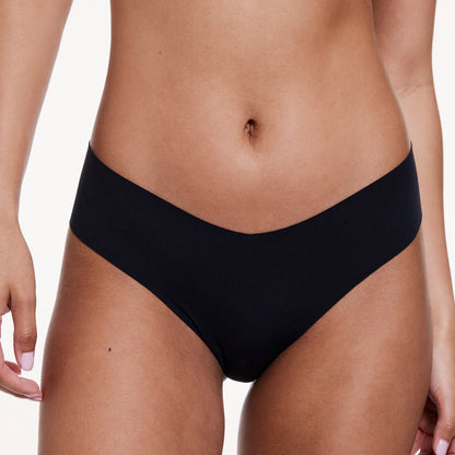 Invisible No Show Low Rise Thong - Black