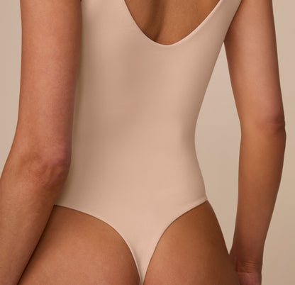 Bliss Plunge Bodysuit - Beige
