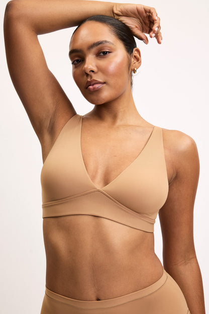 Bliss Plunge Adjustable Bralette - Tan