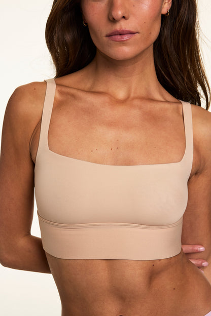 Bliss Square Neck Bralette - Beige