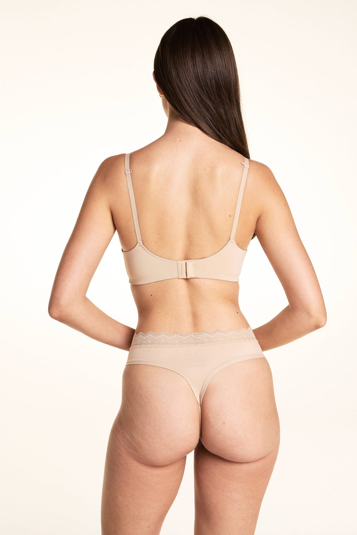 Bliss Lace Highwaist Thong - Beige