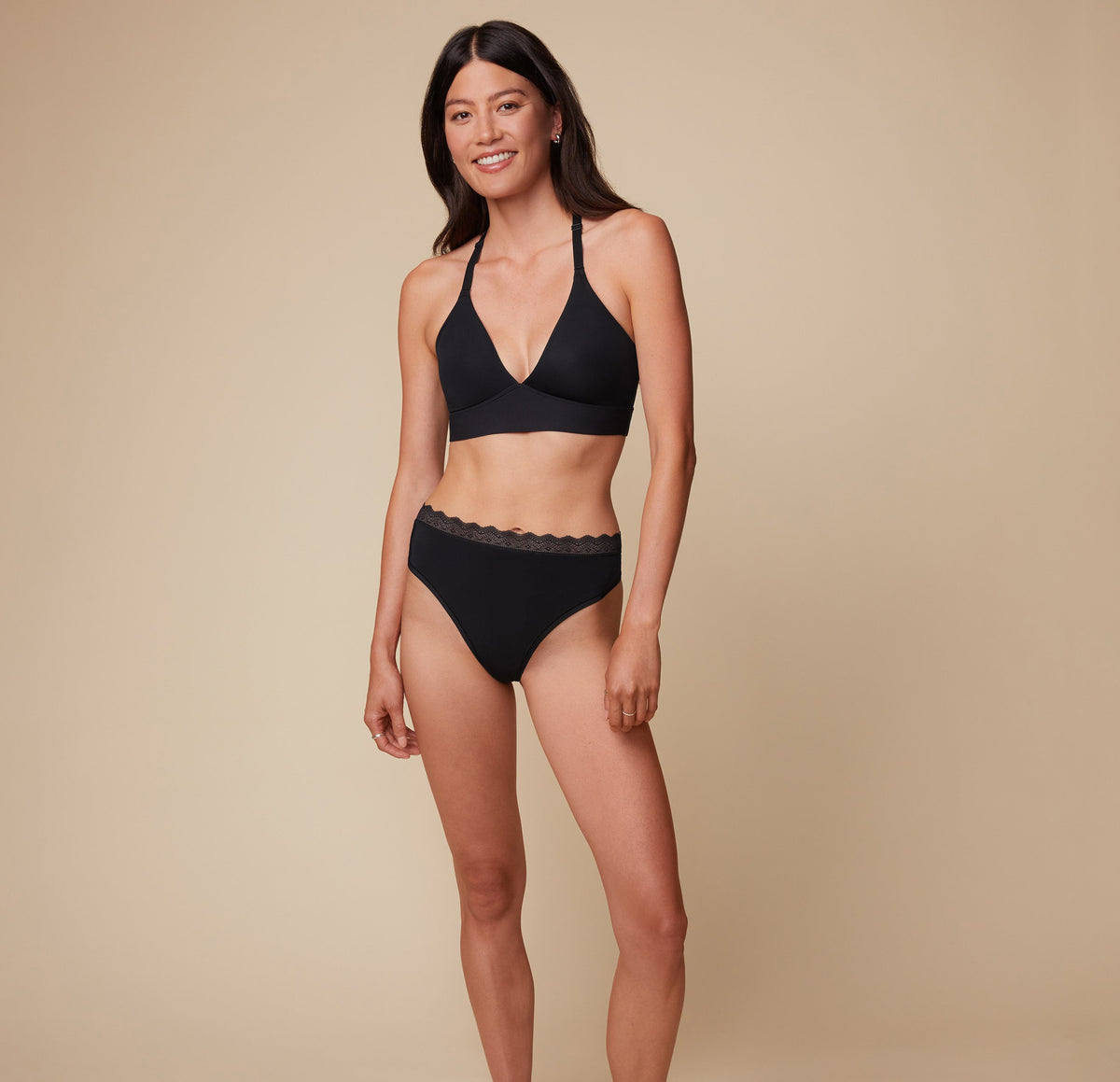 Bliss Lace Halterneck Bralette - Black