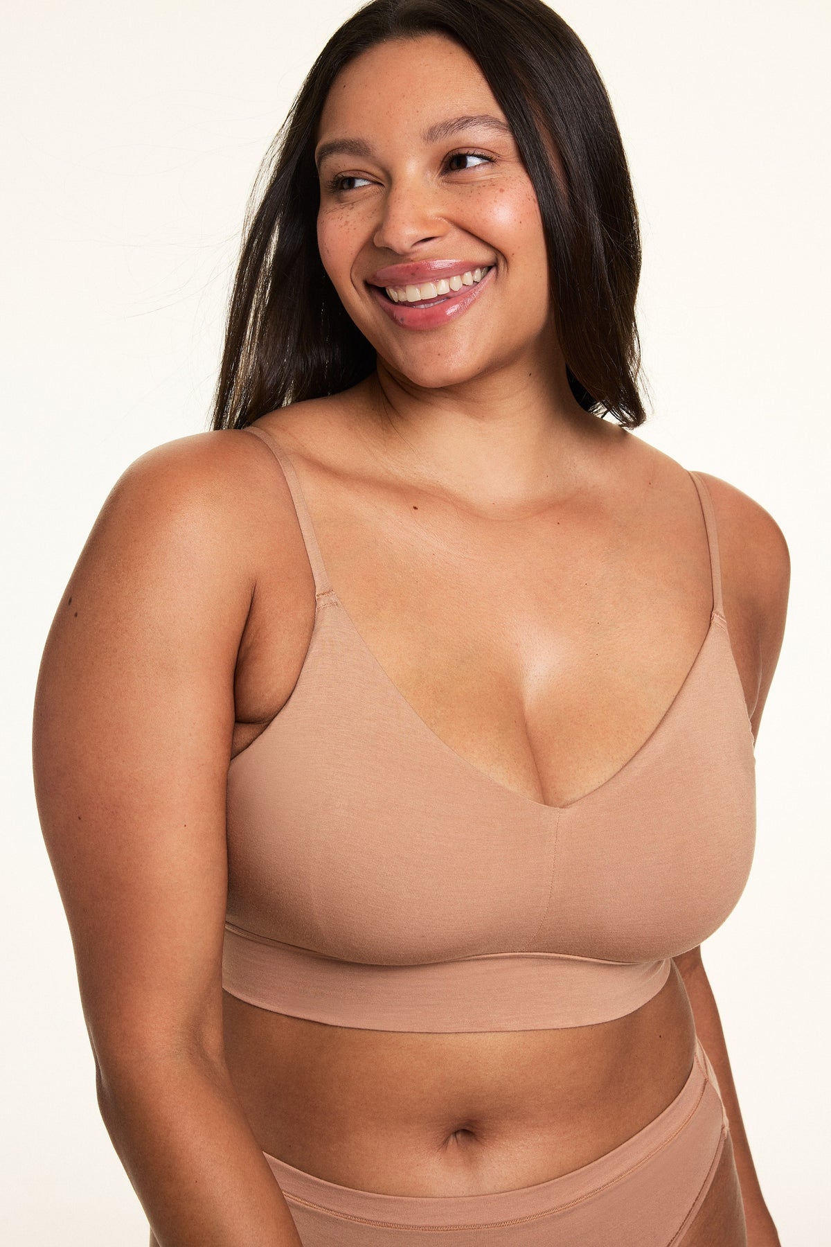 Cloud Cotton Triangle Bralette - Dune