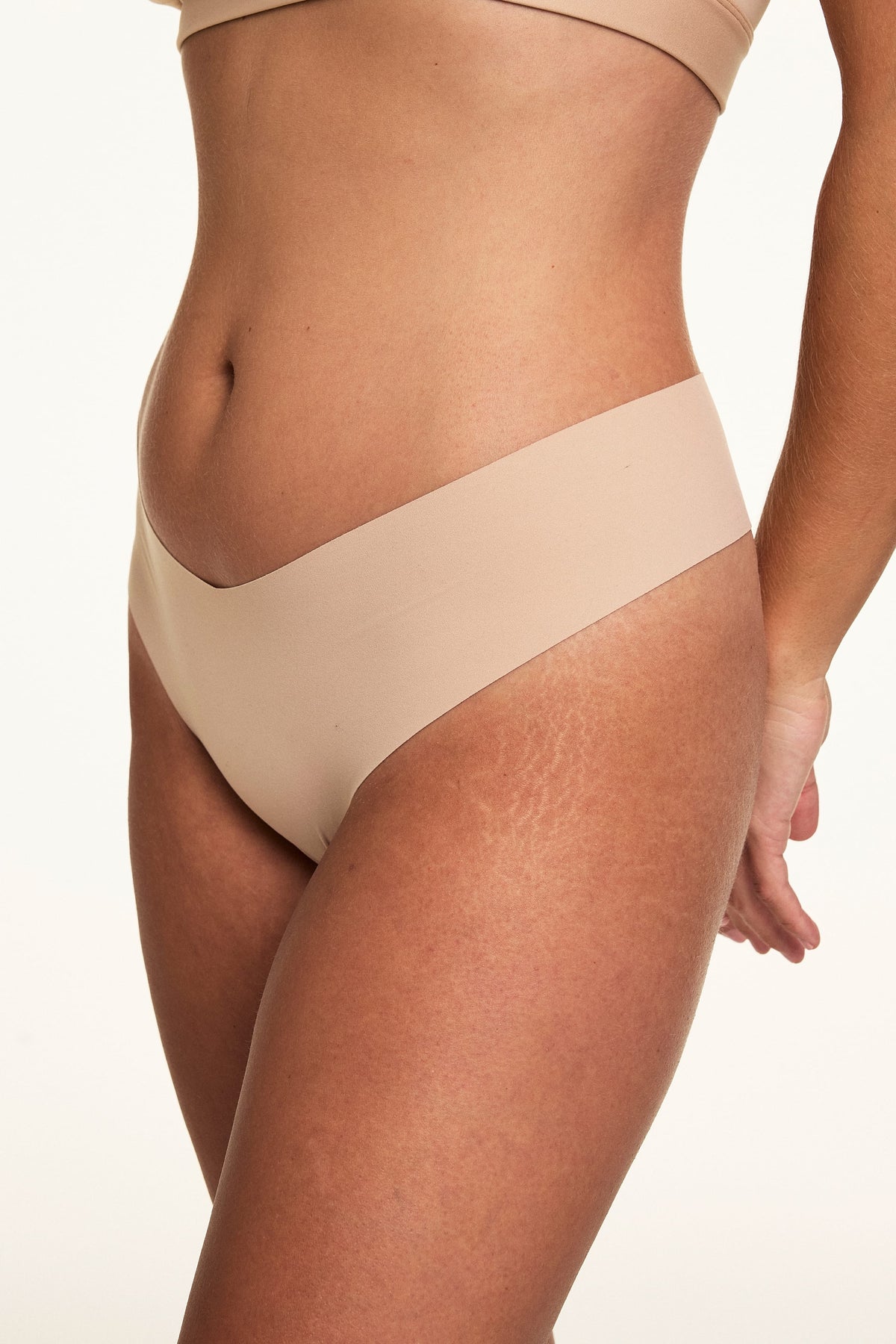 Invisible No Show Low Rise Thong - Beige