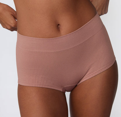 Ribbed Seamless Boyshort - Plum