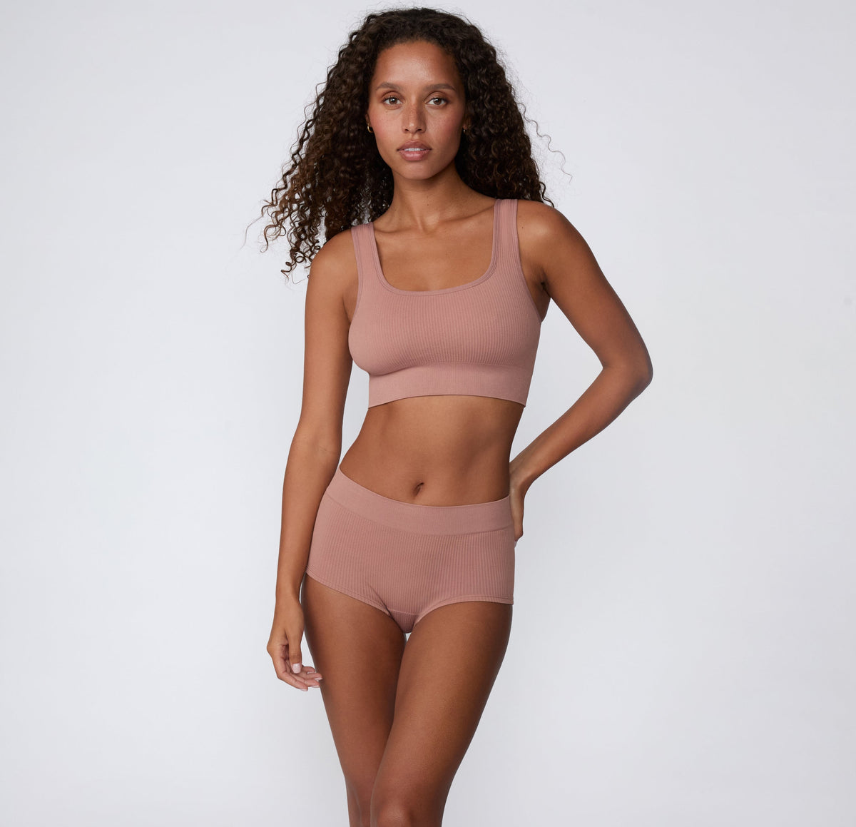 Ribbed Seamless Boyshort - Plum