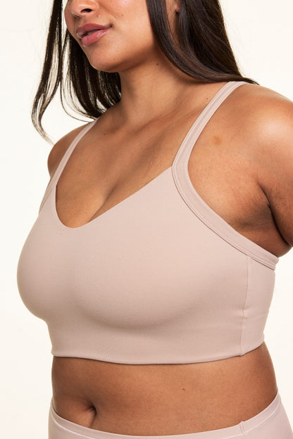 WhippedKnit™ V-Neck Bralette - Mushroom