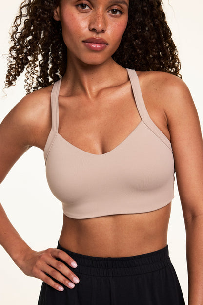 WhippedKnit™ V-Neck Bralette - Mushroom