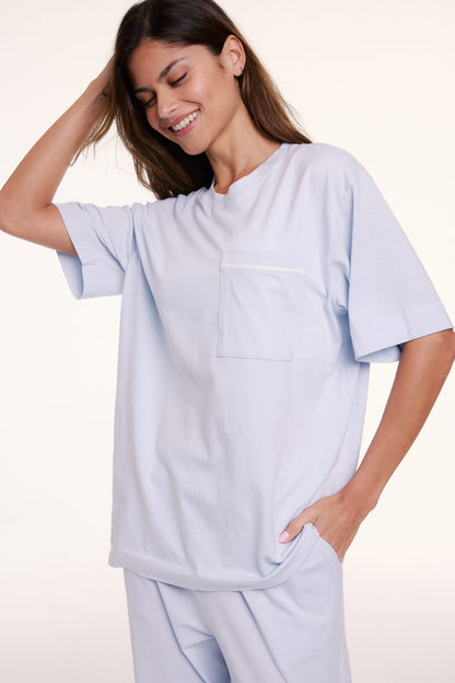Perfect Pima Pajama Tee - Soft Blue
