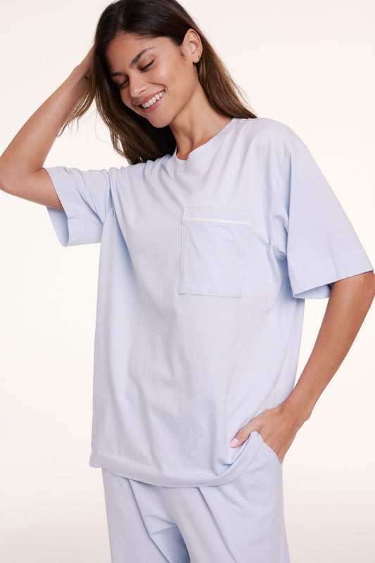 Perfect Pima Pajama Tee - Soft Blue