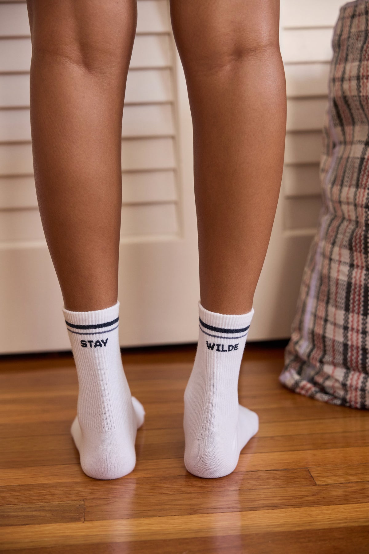 Stay Wilde Quarter Crew Socks - White